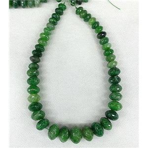 Agate rondelle beads Necklace Chain, green, approx 12-20mm
