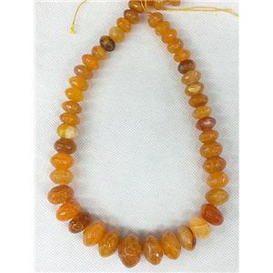 Agate rondelle beads Necklace Chain, orange, approx 12-20mm