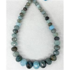 Agate stone beads necklace chain, faceted abacus, approx 12-20mm