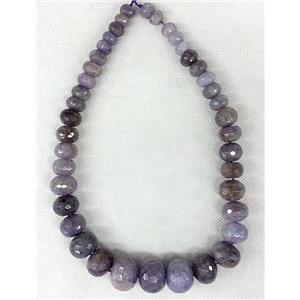purple Agate rondelle beads Necklace Chain, approx 12-20mm