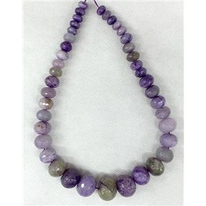 purple Agate beads Necklace Chain, faceted rondelle, approx 12-20mm