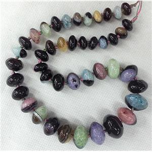 Druzy Agate rondelle beads Necklace Chain, mix color, approx 12-20mm