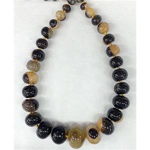 yellow Druzy Agate rondelle beads Necklace Chain, approx 12-30mm