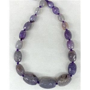 purple Agate barrel beads Necklace Chain, approx 12x13mm, 18x28mm