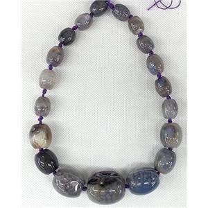 purple Agate barrel beads Necklace Chain, approx 12x14mm, 26x30mm