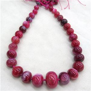 red Agate graduated beads, rondelle, dye, approx 12-28mm