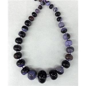 purple Druzy Agate rondelle beads Necklace Chain, approx 12-28mm