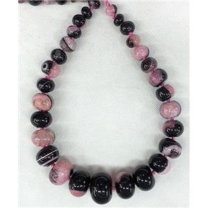 pink Druzy Agate rondelle beads Necklace Chain,, approx 12-28mm