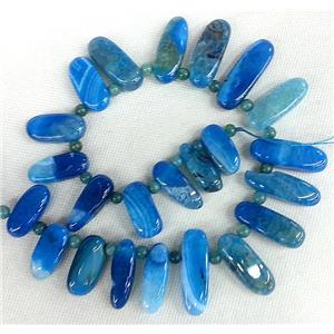 blue Agate stick beads Necklace Chain, approx 14x25mm. 15x50mm