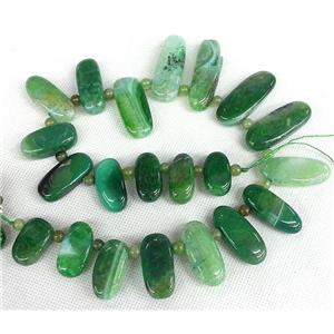 green Agate stick beads Necklace Chain, approx 14x25mm. 15x50mm