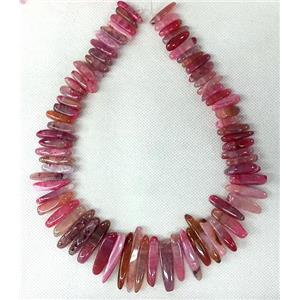 pink Agate stick beads Necklace Chain, approx 17-60mm