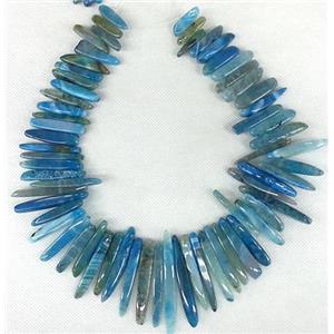 blue Agate stick beads Necklace Chain, approx 17-60mm