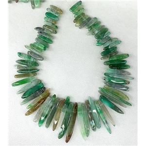 green Agate stick beads Necklace Chain, approx 17-60mm