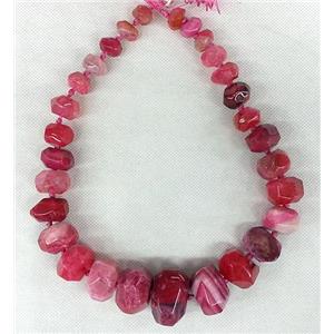 red Agate Necklace Chain, rondelle, approx 14-30mm