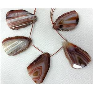 Agate pendant, freeform Slice, approx 35-70mm