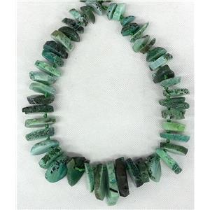 green Rock Agate heishi bead chain necklace, approx 16-35mm