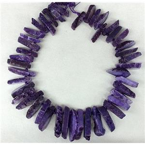 purple Rock Agate heishi bead necklace chain, approx 16-35mm