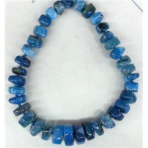 blue Agate heishi beads Necklace Chain, approx 15-23mm