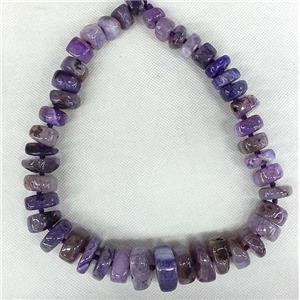 purple Agate stone beads necklace chain, approx 15-23mm