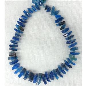 blue Agate stone beads chain necklace, square, approx 18-30mm