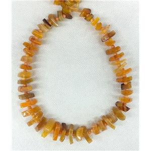 orange Agate stone beads chain necklace, chips, approx 18-30mm