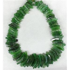 green Agate slab beaded chain for necklace, approx 20-45mm