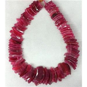 red Agate Slice beads chain necklace, chips, approx 20-45mm
