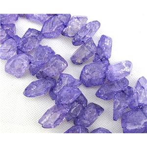 purple Crystal Quartz chip beads, dye, approx 12-30mm