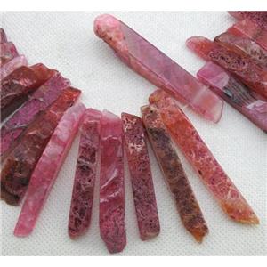 Natural rock agate bead, freeform, pink, 10-65mm