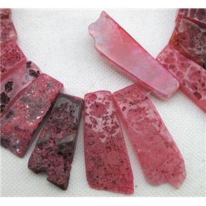 Natural rock agate beads, freeform, pink, 12-60mm