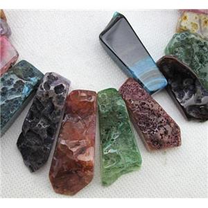 Natural rock agate beads, freeform, mixed color, 12-60mm