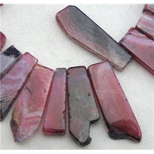 Natural rock agate beads, freeform, pink, 12-60mm
