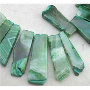 Natural rock agate bead, freeform, green, 12-60mm