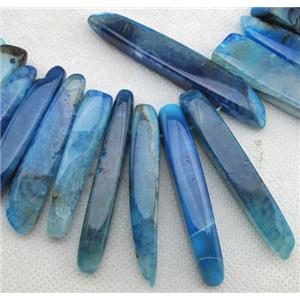 Natural agate bead, freeform, blue, 10-60mm