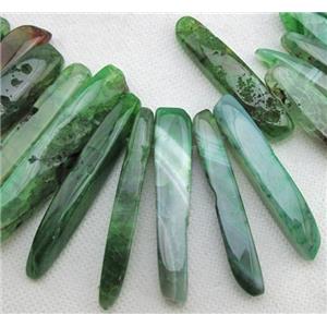 Natural agate bead, freeform, green, 10-60mm