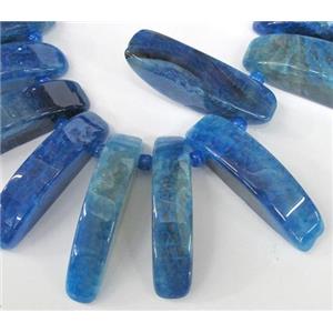 blue agate stick beads, approx 8x38mm-10x52mm