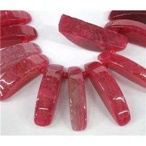 red agate stick beads, approx 8x38mm-10x52mm