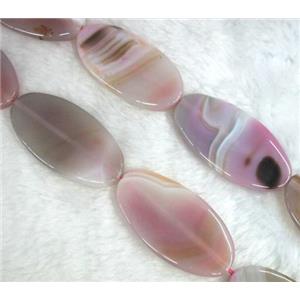 agate stone bead, flat-oval, approx 30x60mm