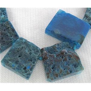 blue Rock Agate stone beads, trapeziform, approx 15-60mm