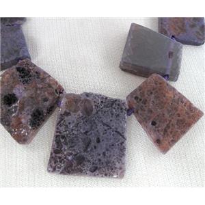 purple Rock Agate stone beads, trapeziform, approx 15-60mm