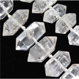 Clear Quartz bullet Beads, point, approx 20-40mm