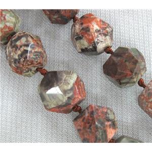 ocean jasper bead ball, faceted round, coffee, approx 16-18mm
