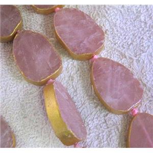 rose quartz beads, teardrop, polished, approx 20-30mm, 12pcs per st