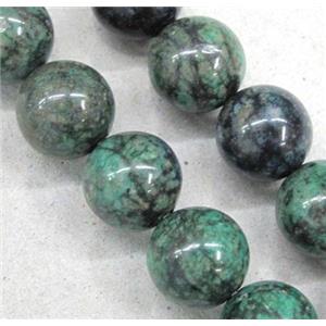 round Chrysocolla Beads, green, approx 10mm dia, 15.5 inches