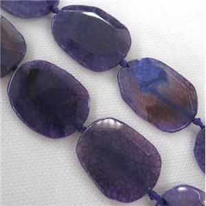 purple Agate beads, slab, faceted freeform, approx 22-55mm