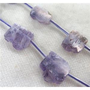 Amethyst druzy slab beads, freeform, purple, approx 10-20mm