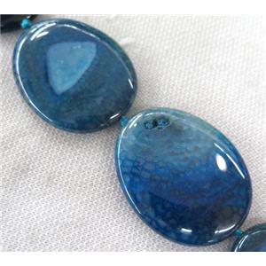 blue Agate bead, teardrop, approx 30-60mm, 15.5 inches length
