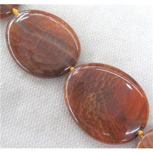orange Agate bead, teardrop, approx 30-60mm, 15.5 inches length