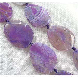 purple dragon veins Agate slice beads, faceted freeform, approx 20-50mm