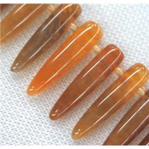 agate bullet collar bead, orange, approx 10-40mm